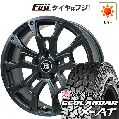 【新品国産車用5穴114.3】 夏タイヤ ホイール4本セット 225/65R17 ヨコハマ ジオランダー X-AT G016 OWL ビッグウエイ B-LUGNAS BRD(マットブラック) 7J 17インチ(送料無料)