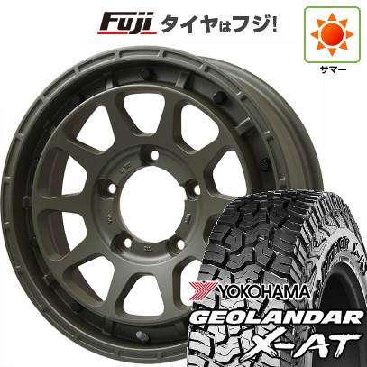 【新品】ジムニーシエラ/ジムニーノマド 夏タイヤ ホイール4本セット 215/70R16 ヨコハマ ジオランダー X-AT G016 RBL レアマイスター LMG DIEZ オリーブグリーン 5.5J 16インチ(送料無料)