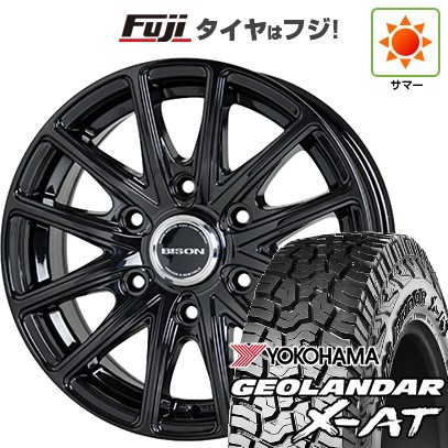 【新品】ハイエース200系 夏タイヤ ホイール4本セット 195/80R15 107/105N ヨコハマ ジオランダー X-AT G016 OWL ホットスタッフ バイソン BN-01 6J 15インチ(送料無料)
