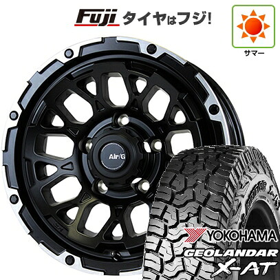 【新品】ジムニーシエラ/ジムニーノマド 夏タイヤ ホイール4本セット 215/70R16 ヨコハマ ジオランダー X-AT G016 RBL フォーバイフォーエンジニア エアージー ロックス 6J 16インチ(送料無料)