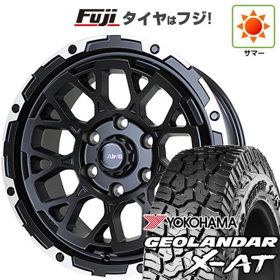 【新品】プラド/ハイラックス 夏タイヤ ホイール4本セット 265/65R17 116 T XL ヨコハマ ジオランダー X-AT G016 RBL フォーバイフォーエンジニア エアージー ロックス 8J 17インチ(送料無料)|フジ スペシャルセレクション