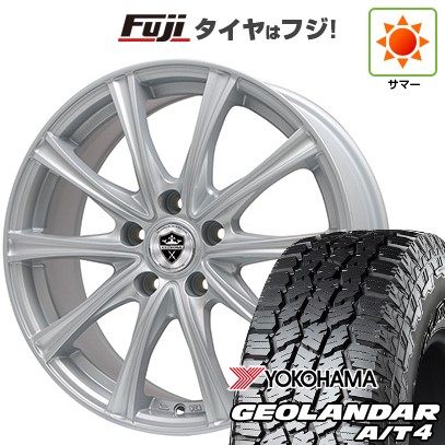 【新品国産車用5穴114.3】 夏タイヤ ホイール4本セット 235/60R18 ヨコハマ ジオランダー A/T4 G018 RBL エルベ エステローザ MZV シルバー 7.5J 18インチ(送料無料)
