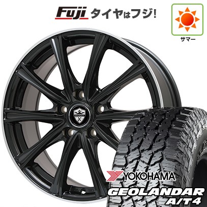 【新品国産車用5穴114.3】 夏タイヤ ホイール4本セット 235/60R18 ヨコハマ ジオランダー A/T4 G018 RBL エルベ エステローザ MZV ブラックリムポリッシュ 7.5J 18インチ(送料無料)