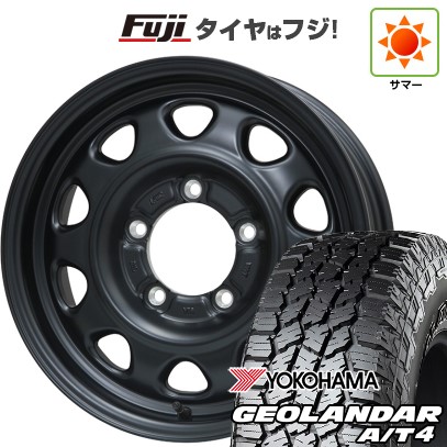 【新品】ジムニー 夏タイヤ ホイール4本セット 185/85R16 ヨコハマ ジオランダー A/T4 G018 WL/RBL レアマイスター LMG OFF-STYLE(マットブラック) 5.5J 16インチ(送料無料)｜フジ スペシャルセレクション