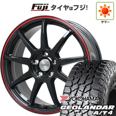 【新品国産車用5穴114.3】 夏タイヤ ホイール4本セット 235/60R18 ヨコハマ ジオランダー A/T4 G018 RBL レアマイスター LMスポーツ LM-QR グロスブラック/レッドライン 7.5J 18インチ(送料無料)