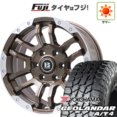【新品国産車用6穴139.7】 夏タイヤ ホイール4本セット 285/65R18 ヨコハマ ジオランダー A/T4 G018 RBL ビッグウエイ B-LUGNAS FRD(ブロンズ/リムポリッシュ) 8J 18インチ(送料無料)|フジ スペシャルセレクション
