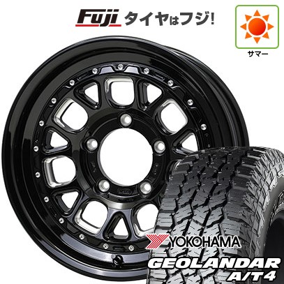 【新品】ジムニー 夏タイヤ ホイール4本セット 185/85R16 ヨコハマ ジオランダー A/T4 G018 WL/RBL ホットスタッフ バークレイハードロック ヒューロン 5.5J 16インチ(送料無料)|フジ スペシャルセレクション
