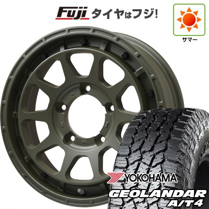 【新品】ジムニー 夏タイヤ ホイール4本セット 185/85R16 ヨコハマ ジオランダー A/T4 G018 WL/RBL レアマイスター LMG DIEZ オリーブグリーン 5.5J 16インチ(送料無料)|フジ スペシャルセレクション