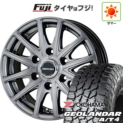 【新品国産車用6穴139.7】 夏タイヤ ホイール4本セット 285/70R17 ヨコハマ ジオランダー A/T4 G018 OWL/RBL ホットスタッフ バイソン BN-01 7.5J 17インチ(送料無料)