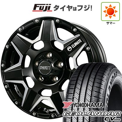 【新品】デリカD5 夏タイヤ ホイール4本セット 235/70R16 ヨコハマ ジオランダー CV G058 クライメイト スワット(マットブラックマシニング) 7J 16インチ(送料無料)