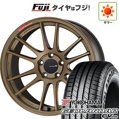 【新品国産車用5穴114.3】 夏タイヤ ホイール4本セット 225/60R18 ヨコハマ ジオランダー CV G058 ENKEI エンケイ Racing Revolution GTC01 RR チタニウムゴールド 8J 18インチ(送料無料)|フジ スペシャルセレクション