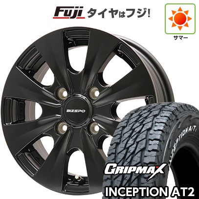 【新品】プロボックス/サクシード(160系) 夏タイヤ ホイール4本セット 185R14C 102/100Q グリップマックス インセプション A/TII RWL(限定) エルベ ビズスポ セミグロスブラック 14インチ(送料無料) サマータイヤ画像
