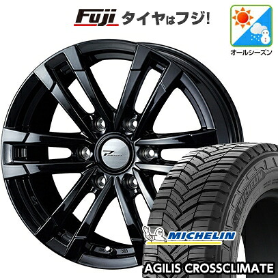【新品】ハイエース200系 オールシーズンタイヤ ホイール4本セット 195/80R15 108/106S ミシュラン アジリス クロスクライメート WEDS ウェッズアドベンチャー プロディータ HC2 ブラック 限定 6J 15インチ(送料無料)｜フジ スペシャルセレクション