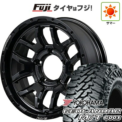 【新品】ジムニー 夏タイヤ ホイール4本セット 195R16C 104/102Q ヨコハマ ジオランダー M/T G003 RAYS レイズ デイトナ F6ブースト ブラックエディション 5.5J 16インチ(送料無料)｜フジ スペシャルセレクション