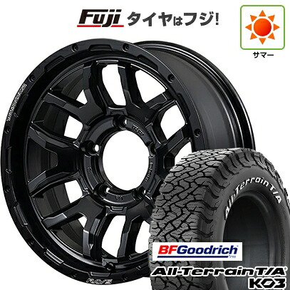 【新品】ジムニー 夏タイヤ ホイール4本セット 175/80R16 BFグッドリッチ オールテレーンT/A KO3 RWL RAYS レイズ デイトナ F6ブースト ブラックエディション 5.5J 16インチ(送料無料)｜フジ スペシャルセレクション