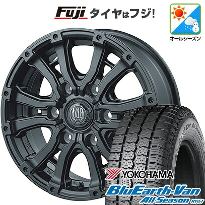 【新品】ハイエース200系 オールシーズンタイヤ ホイール4本セット 195/80R15 107/105N ヨコハマ ブルーアース Van RY61 オールシーズン インターミラノ MUD BAHN XR-600S 6J 15インチ(送料無料)|フジ スペシャルセレクション