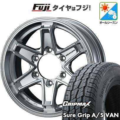 【新品】ハイエース200系 オールシーズンタイヤ ホイール4本セット 195R15C 107/105T グリップマックス シュアグリップ オールシーズン Van(限定) WEDS ウェッズアドベンチャー キーラータクティクス ハイパーシルバー 6J 15インチ(送料無料)|フジ スペシャルセレクション
