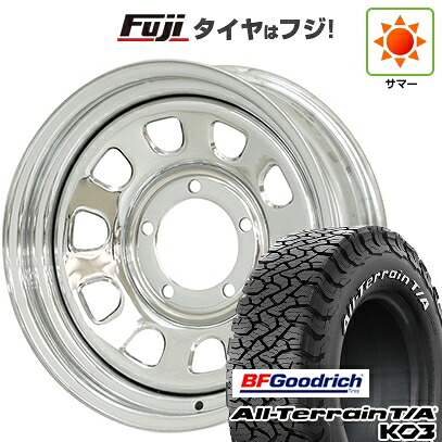 【新品】ジムニーシエラ/ジムニーノマド 夏タイヤ ホイール4本セット 225/70R16 BFグッドリッチ オールテレーンT/A KO3 RWL モリタ デイトナズ クローム 6J 16インチ(送料無料)|フジ スペシャルセレクション