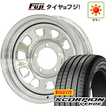 【新品】ジムニーシエラ/ジムニーノマド 夏タイヤ ホイール4本セット 215/70R16 ピレリ スコーピオン ヴェルデ モリタ デイトナズ クローム 6J 16インチ(送料無料)｜フジ スペシャルセレクション