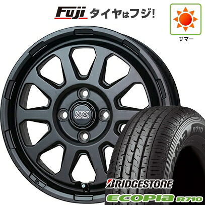 【新品 軽自動車】軽トラ 軽バン 夏タイヤ ホイール4本セット 145/80R12 80/78N ブリヂストン エコピア R710 ホットスタッフ マッドクロス レンジャー 4J 12インチ(送料無料)｜フジ スペシャルセレクション 43,020円