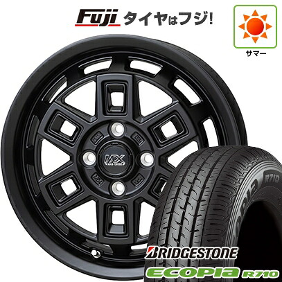 【新品 軽自動車】軽トラ 軽バン 夏タイヤ ホイール4本セット 145/80R12 80/78N ブリヂストン エコピア R710 ホットスタッフ マッドクロス アイヴァー 4J 12インチ(送料無料)｜フジ スペシャルセレクション