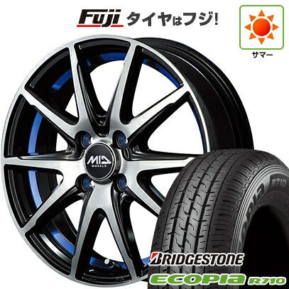【新品 軽自動車】軽トラ 軽バン 夏タイヤ ホイール4本セット 145/80R12 80/78N ブリヂストン エコピア R710 MID WHEELS RX-02 3.5J 12インチ(送料無料)｜フジ スペシャルセレクション
