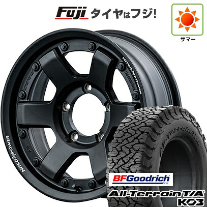 【新品】ジムニーシエラ/ジムニーノマド 夏タイヤ ホイール4本セット 215/65R16 BFグッドリッチ オールテレーンT/A KO3 RBL MID WHEELS NITRO POWER M6 カービン 6J 16インチ(送料無料)｜フジ スペシャルセレクション