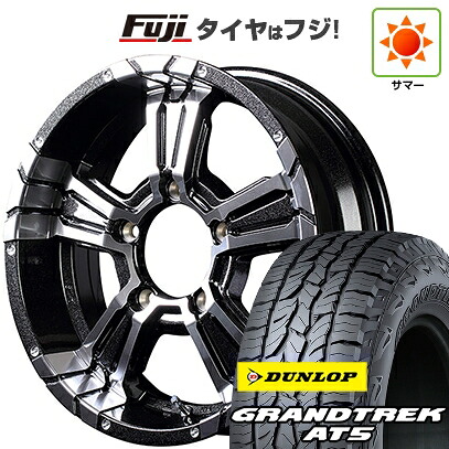【新品】ジムニーシエラ/ジムニーノマド 夏タイヤ ホイール4本セット 215/65R16 ダンロップ グラントレック AT5 MID WHEELS NITRO POWER クロスクロウ 6J 16インチ(送料無料)｜フジ スペシャルセレクション