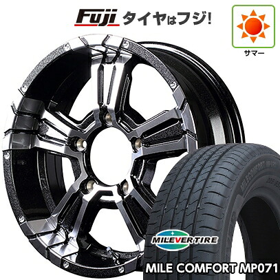 【新品】ジムニーシエラ/ジムニーノマド 夏タイヤ ホイール4本セット 215/65R16 ミレバー ミレコンフォート MP071(限定) MID WHEELS NITRO POWER クロスクロウ 6J 16インチ(送料無料)｜フジ スペシャルセレクション