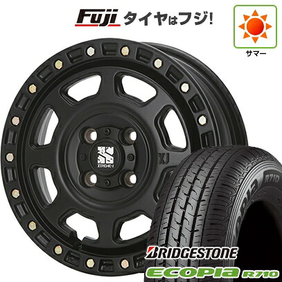 【新品 軽自動車】軽トラ 軽バン 夏タイヤ ホイール4本セット 145/80R12 80/78N ブリヂストン エコピア R710 MLJ エクストリームJ XJ07 4J 12インチ(送料無料)｜フジ スペシャルセレクション