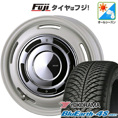 【パンク保証付き】【新品 軽自動車】N-BOX タント スペーシア オールシーズンタイヤ ホイール4本セット 165/55R15 ヨコハマ ブルーアース 4S AW21 オールシーズン クリムソン ディーン クロスカントリー 4.5J 15インチ(送料無料)|フジ スペシャルセレクション