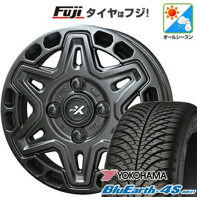 【パンク保証付き】【新品 軽自動車】N-BOX タント スペーシア オールシーズンタイヤ ホイール4本セット 155/65R14 ヨコハマ ブルーアース 4S AW21 オールシーズン 共豊 PPX MK6 4.5J 14インチ(送料無料)|フジ スペシャルセレクション