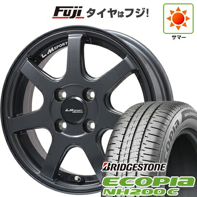 【新品 軽自動車】N-BOX タント スペーシア 夏タイヤ ホイール4本セット 165/55R15 ブリヂストン エコピア NH200 C レアマイスター LMスポーツ LM-07(ガンメタ) 5J 15インチ(送料無料)|フジ スペシャルセレクション