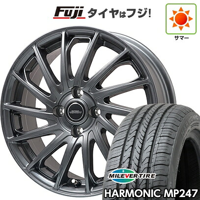 【新品 軽自動車】エブリイワゴン 夏タイヤ ホイール4本セット 165/50R15 ミレバー ハーモニック MP247(限定) エルベ エステローザ EST-7F ディープグレー 4.5J 15インチ(送料無料)｜フジ スペシャルセレクション
