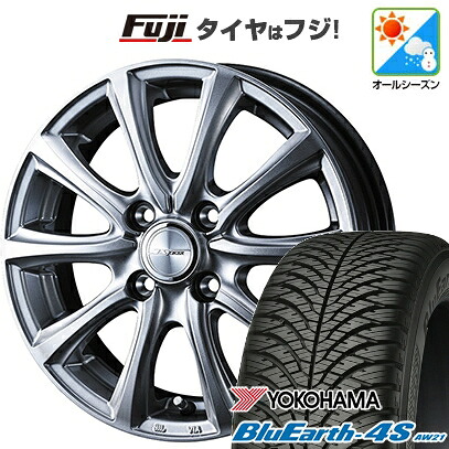 【パンク保証付き】【新品 軽自動車】N-BOX タント スペーシア オールシーズンタイヤ ホイール4本セット 155/65R14 ヨコハマ ブルーアース 4S AW21 オールシーズン WEDS ウェッズ ジョーカー スマッシュ 4.5J 14インチ(送料無料)｜フジ スペシャルセレクション