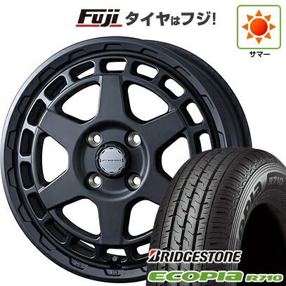 【新品 軽自動車】軽トラ 軽バン 夏タイヤ ホイール4本セット 145/80R12 80/78N ブリヂストン エコピア R710 WEDS ウェッズアドベンチャー マッドヴァンス X タイプS 4J 12インチ(送料無料)｜フジ スペシャルセレクション