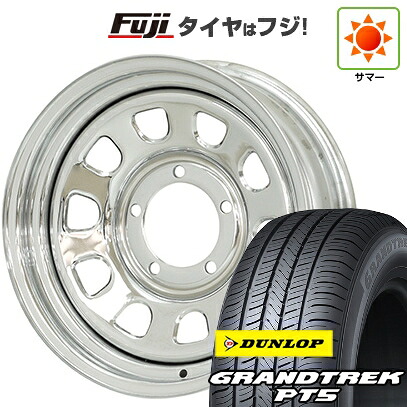 【新品】ジムニーシエラ/ジムニーノマド 夏タイヤ ホイール4本セット 215/65R16 ダンロップ グラントレック PT5 モリタ デイトナズ クローム 6J 16インチ(送料無料)｜フジ スペシャルセレクション