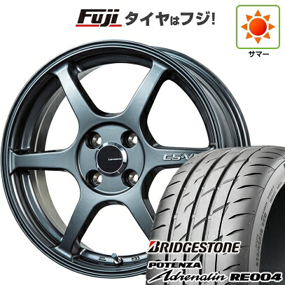 【新品 軽自動車】 夏タイヤ ホイール4本セット 165/55R14 ブリヂストン ポテンザ アドレナリン RE004 レアマイスター CS-V6(ガンメタ) 4.5J 14インチ(送料無料)｜フジ スペシャルセレクション