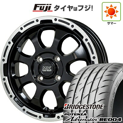 【新品 軽自動車】 夏タイヤ ホイール4本セット 165/55R14 ブリヂストン ポテンザ アドレナリン RE004 ホットスタッフ マッドクロス グレイス 4.5J 14インチ(送料無料)｜フジ スペシャルセレクション
