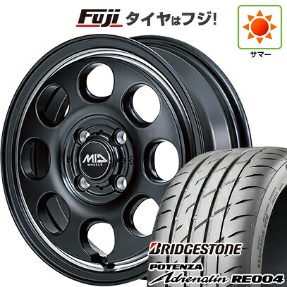 【新品 軽自動車】 夏タイヤ ホイール4本セット 165/55R14 ブリヂストン ポテンザ アドレナリン RE004 MID WHEELS ガルシア パーム8 4.5J 14インチ(送料無料)｜フジ スペシャルセレクション