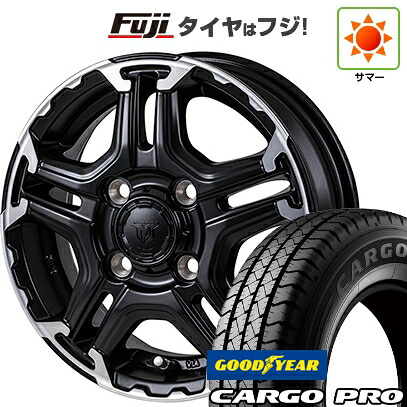 【新品 軽自動車】軽トラ 軽バン 夏タイヤ ホイール4本セット 145/80R12 80/78N グッドイヤー カーゴ プロ(限定) モンツァ JPスタイル MJ-T 4J 12インチ(送料無料)｜フジ スペシャルセレクション