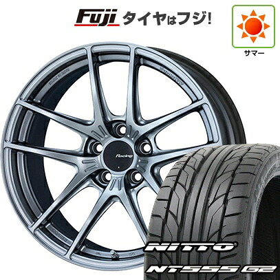 【パンク保証付き】【新品】シビック タイプR(FL5) 夏タイヤ ホイール4本セット 265/35R18 ニットー NT555 G2 ENKEI エンケイ Racing NVR5 9.5J 18インチ(送料無料)|フジ スペシャルセレクション