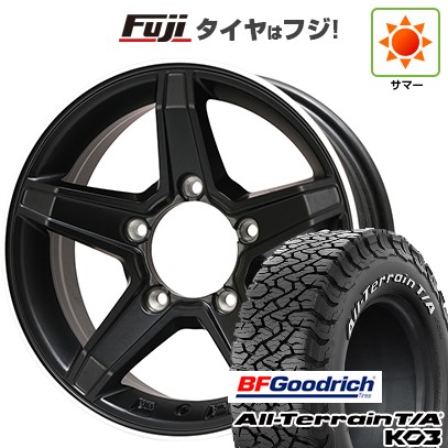 【新品】ジムニー 夏タイヤ ホイール4本セット 175/80R16 BFグッドリッチ オールテレーンT/A KO3 RWL プレミックス エステラ(マットブラック/リムポリッシュ) 5.5J 16インチ(送料無料)