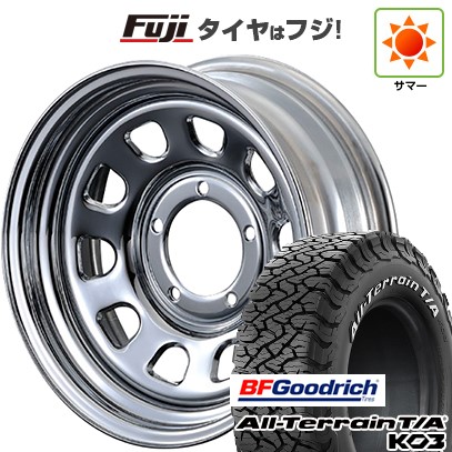 【新品】ジムニーシエラ/ジムニーノマド 夏タイヤ ホイール4本セット 225/70R16 BFグッドリッチ オールテレーンT/A KO3 RWL モーターファーム DAYTONA クローム 6J 16インチ(送料無料)