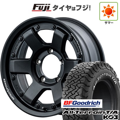 【新品】ジムニーシエラ/ジムニーノマド 夏タイヤ ホイール4本セット 215/70R16 BFグッドリッチ オールテレーンT/A KO3 RWL MID WHEELS NITRO POWER M6 カービン 6J 16インチ(送料無料)|フジ スペシャルセレクション
