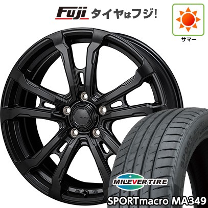 【新品国産車用5穴114.3】 夏タイヤ ホイール4本セット 215/45R18 ミレバー スポーツマクロ MA349（限定） モンツァ HI-BLOCK ヴィラス 7.5J 18インチ(送料無料)