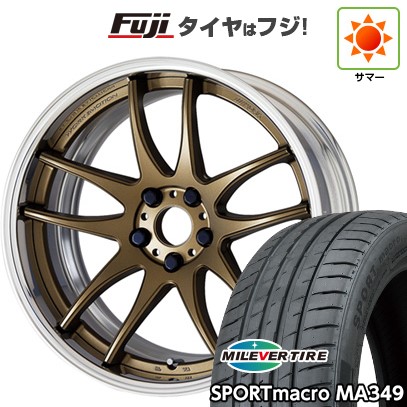 【新品国産車用5穴114.3】 夏タイヤ ホイール4本セット 215/45R18 ミレバー スポーツマクロ MA349(限定) WORK ワーク エモーション CR 2P 7.5J 18インチ(送料無料)|フジ スペシャルセレクション