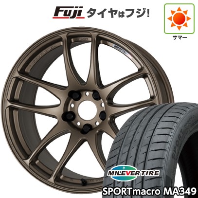 【新品国産車用5穴114.3】 夏タイヤ ホイール4本セット 235/55R18 ミレバー スポーツマクロ MA349（限定） WORK ワーク エモーション CR kiwami 7.5J 18インチ(送料無料)