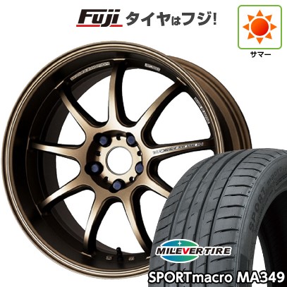 【新品国産車用5穴114.3】 夏タイヤ ホイール4本セット 225/45R18 ミレバー スポーツマクロ MA349(限定) WORK ワーク エモーション D9R 7.5J 18インチ(送料無料)|フジ スペシャルセレクション
