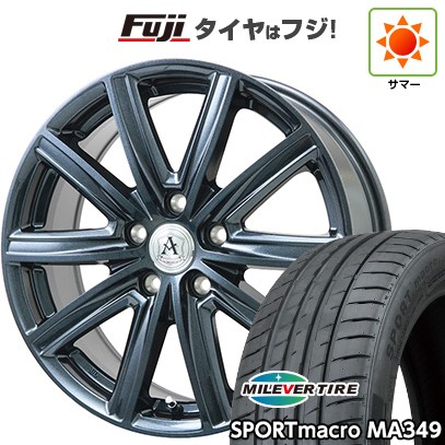 【新品国産車用5穴100】 夏タイヤ ホイール4本セット 225/40R18 ミレバー スポーツマクロ MA349（限定） テクノピア アフロディーテ MZ 7.5J 18インチ(送料無料)
